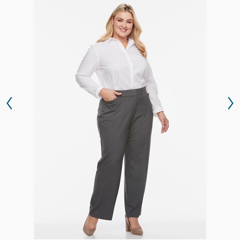 Croft & Barrow 24W Petite,  Curvy Short Grey Trousers,